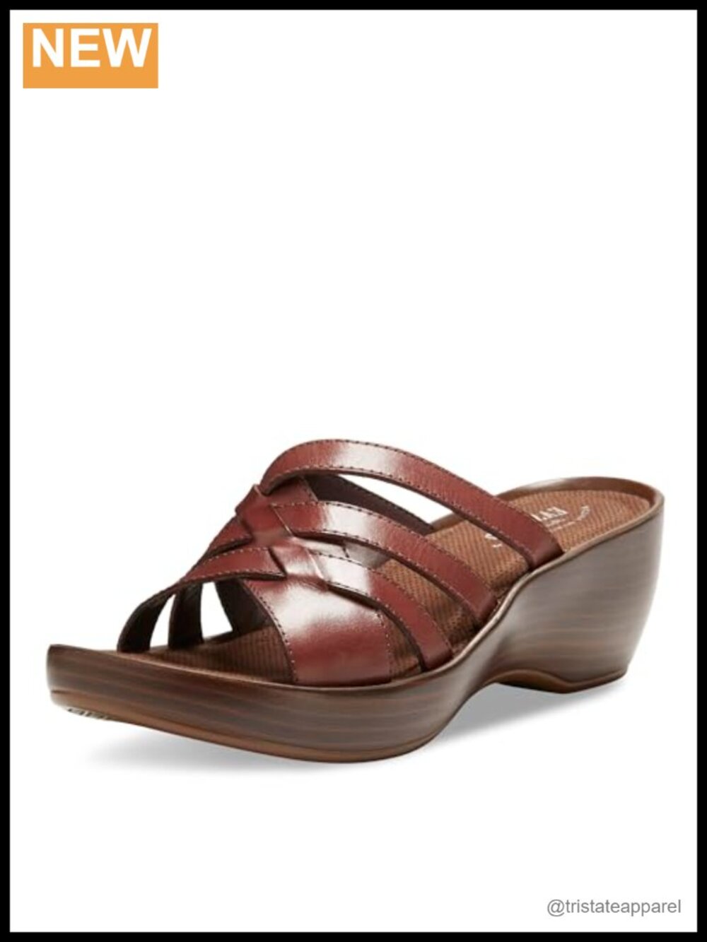 Wedge Sandals Full-Grain Leather Memory Foam Slingback Casual